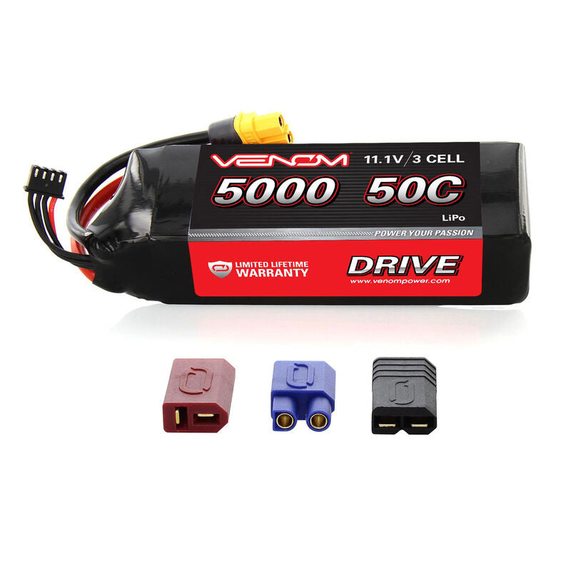11.1V 5000mAh 3S 50C DRIVE LiPo Battery: UNI 2.0 Plug
